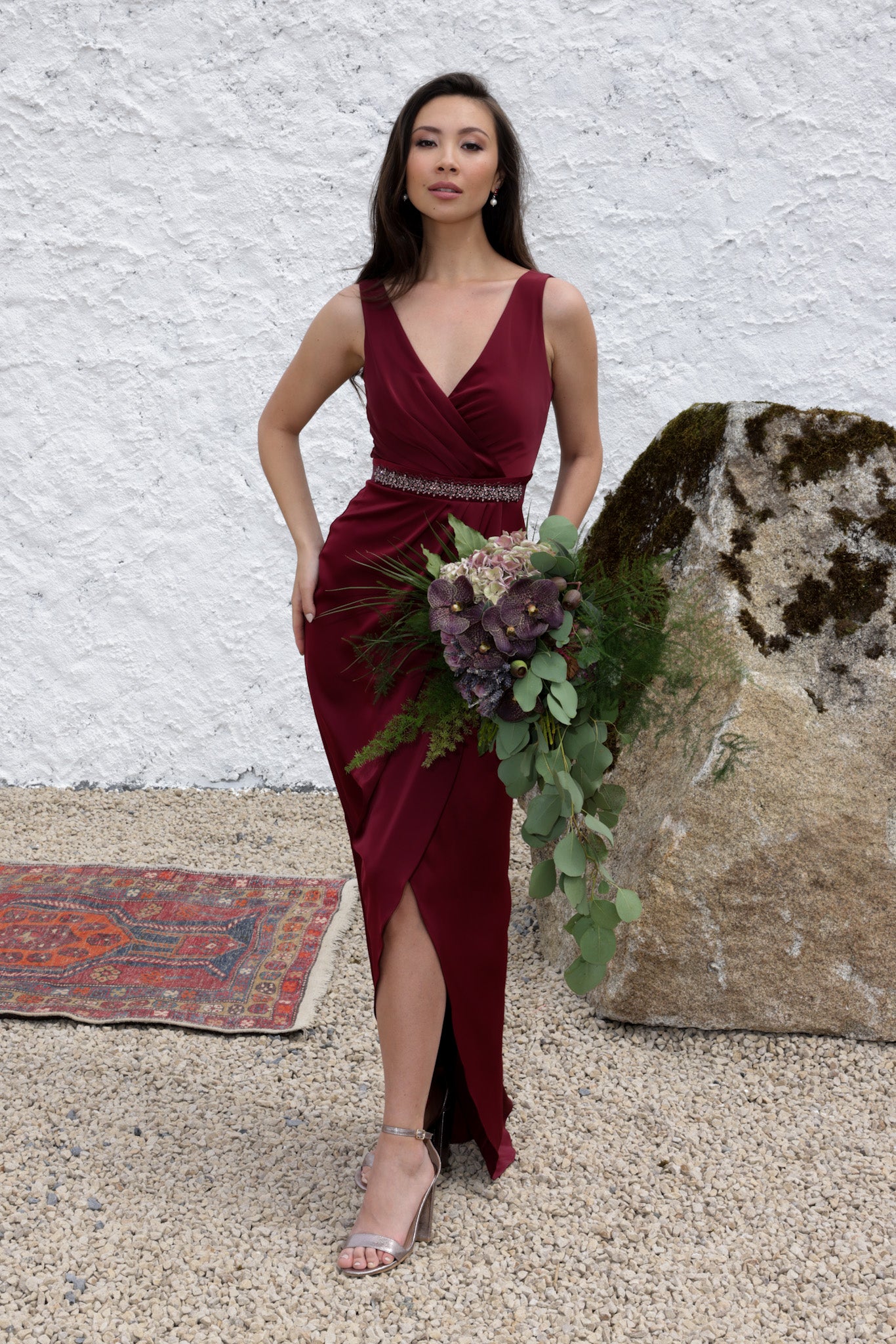 Fabia High Back Gown - Burgundy