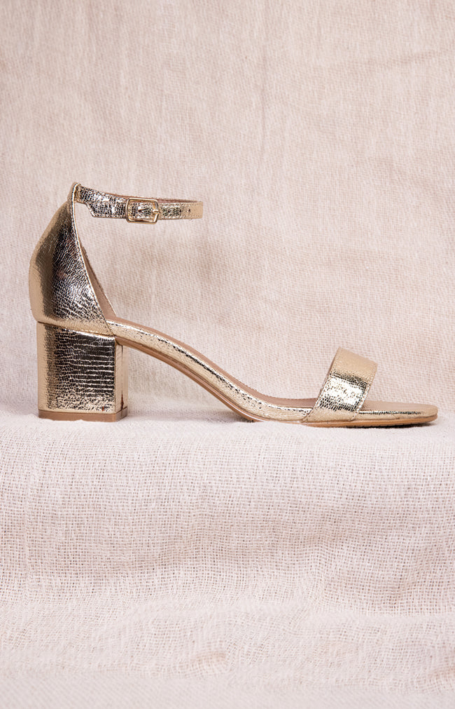 Iris Heels - Textured Gold