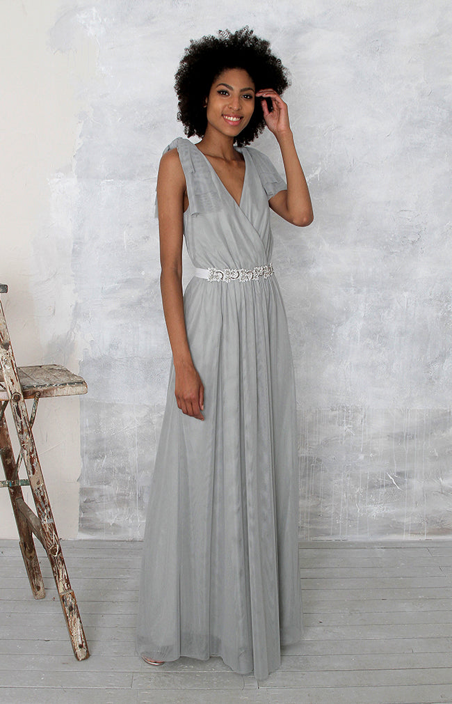 Sage Green Danya Gown | Tulle & Polyester Formal Dress by Folkster Sage Green Danya Gown | Tulle & Polyester Formal Dress by Folkster