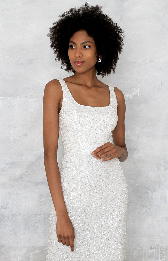 Eviana Hand Beaded Dress - Ivory