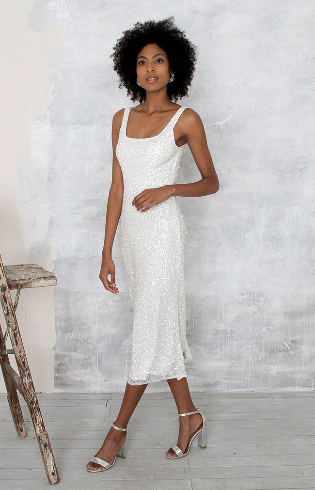 Eviana Hand Beaded Dress - Ivory