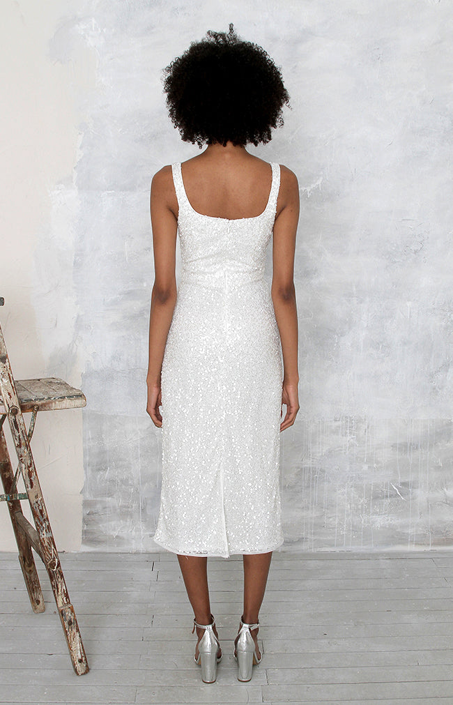 Eviana Hand Beaded Dress - Ivory