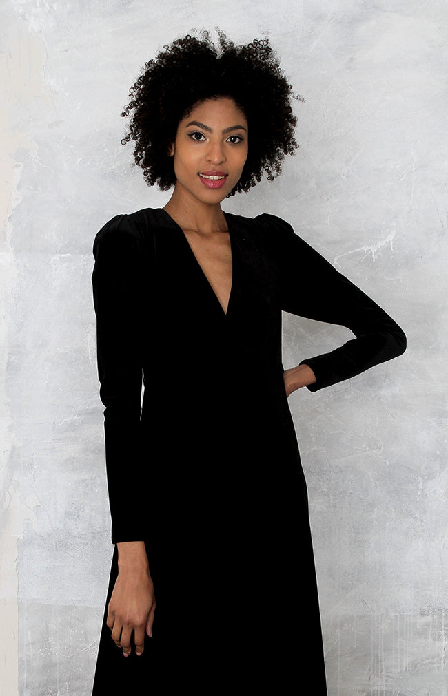 Helene Velvet Gown - Black