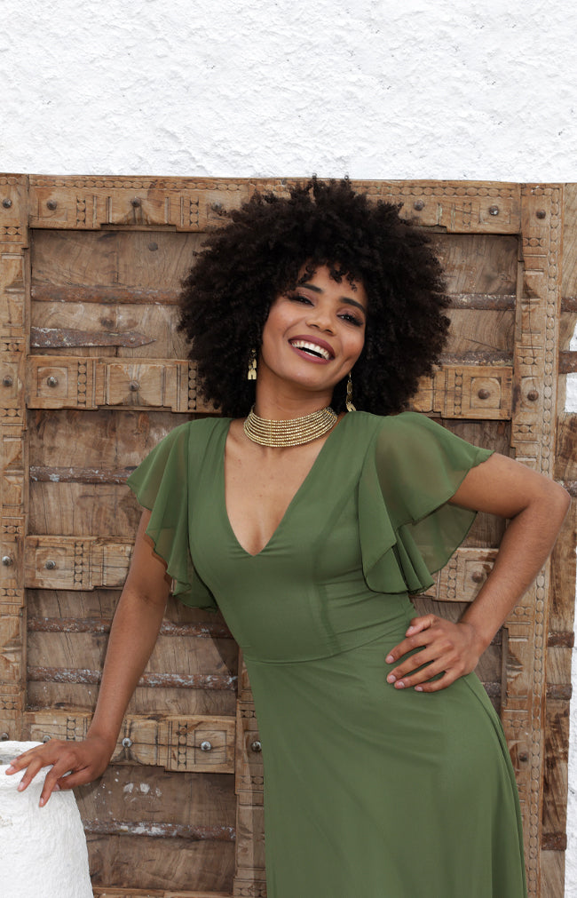 Maye Gown - Olive Green