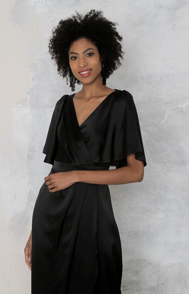 Renata High Back Gown - Black