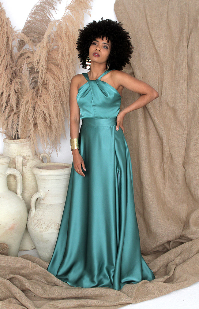 Sarena Satin Skirt - Seafoam