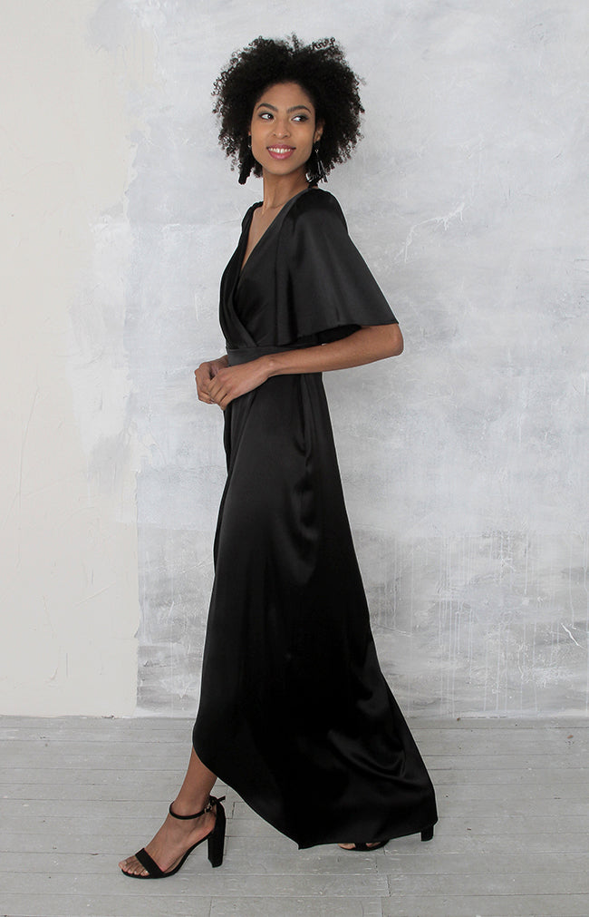 Renata High Back Gown - Black