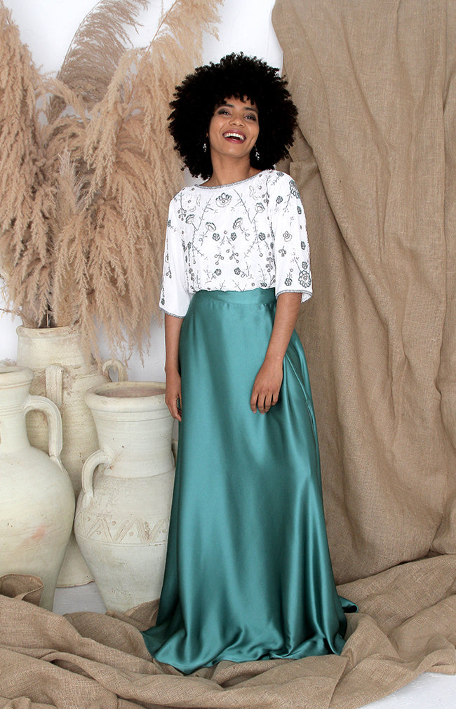 Sadhbh Beaded Top - Ivory Multi