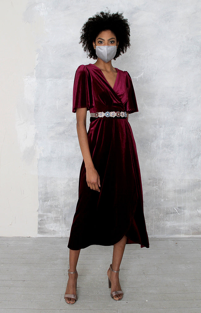 Verity Velvet Dress - Mulberry