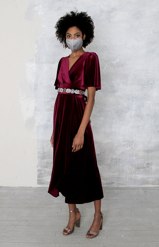 Verity Velvet Dress - Mulberry