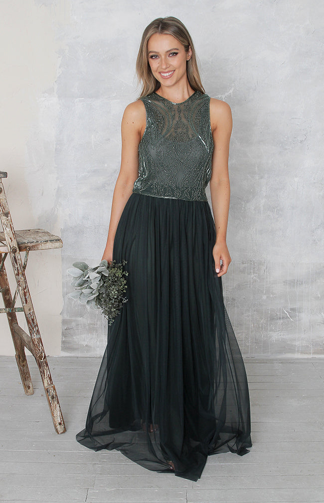 Phoebe Tulle Skirt - Forest Green