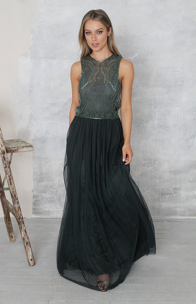 Phoebe Tulle Skirt - Forest Green