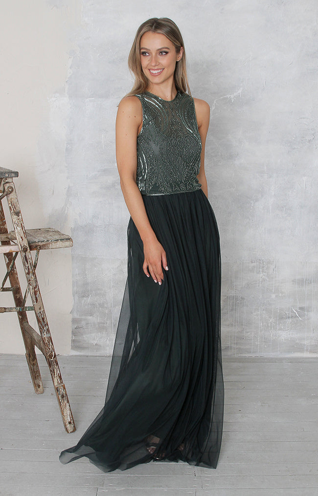 Phoebe Tulle Skirt - Forest Green