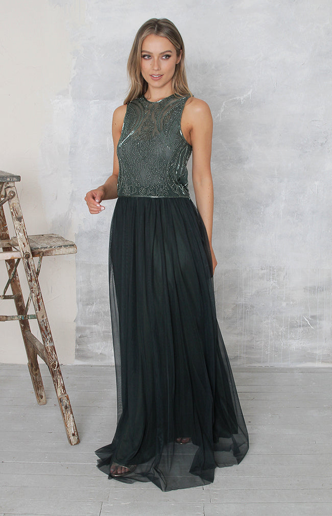 Phoebe Tulle Skirt - Forest Green
