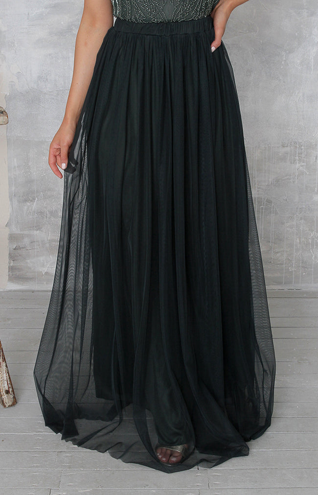 Phoebe Tulle Skirt - Forest Green