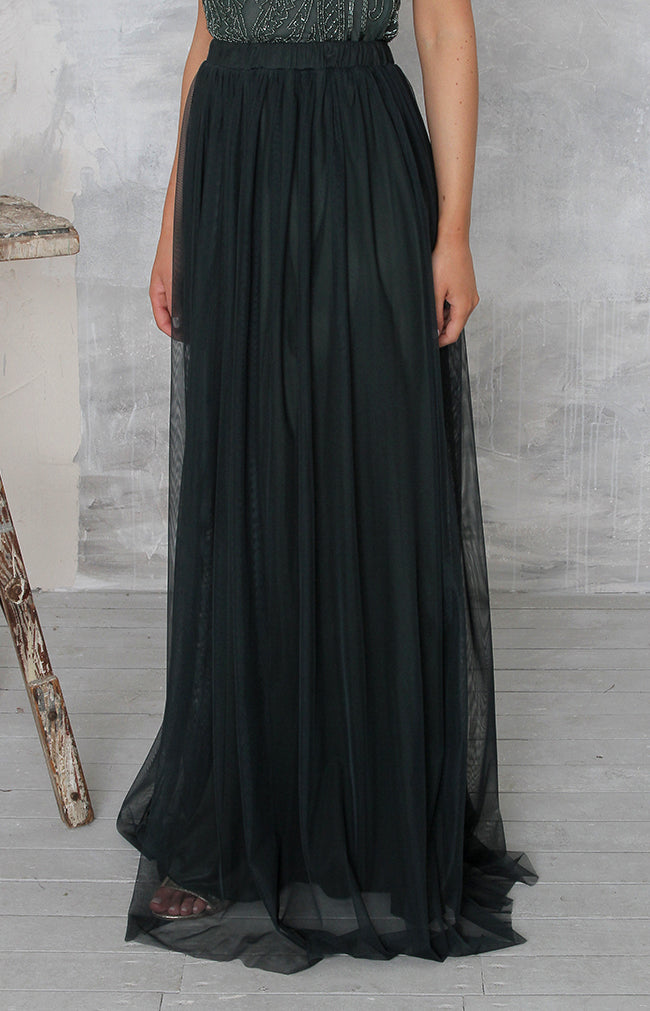 Phoebe Tulle Skirt - Forest Green