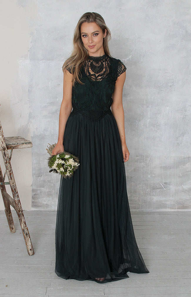 Phoebe Tulle Skirt - Forest Green