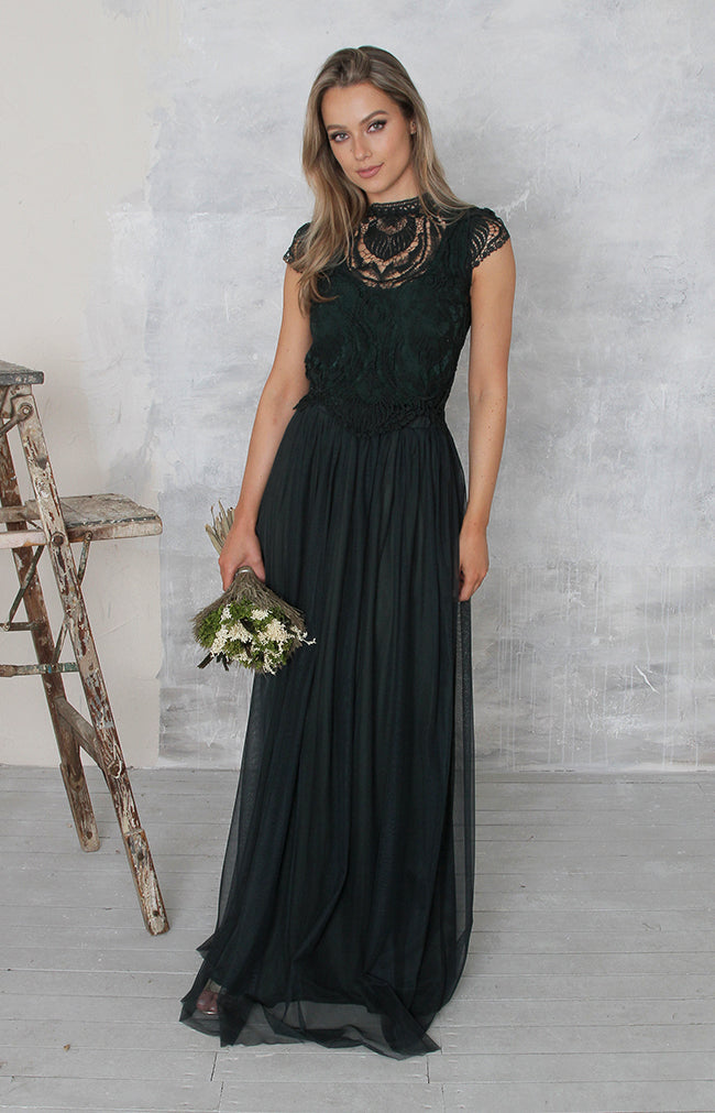 Phoebe Tulle Skirt - Forest Green