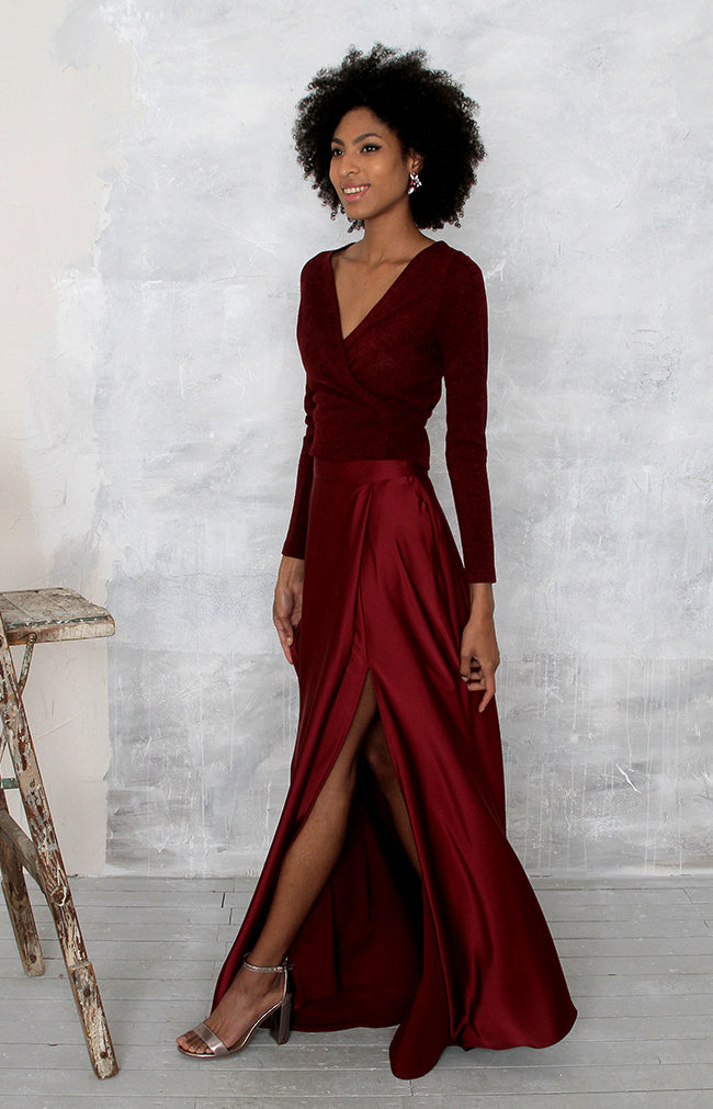 Sarena Skirt - Burgundy