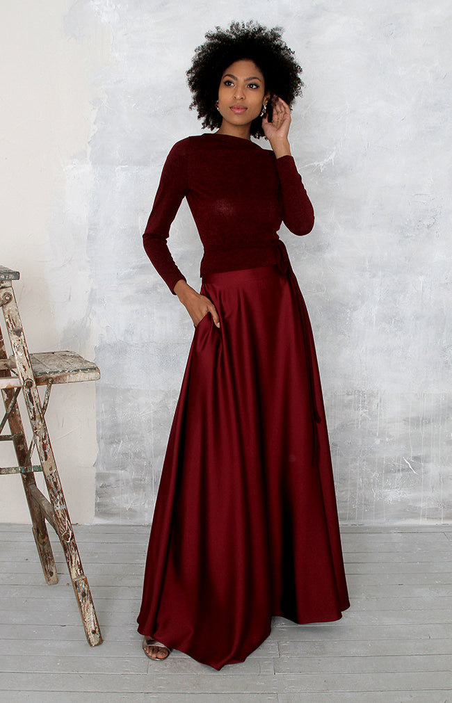 Sarena Skirt - Burgundy