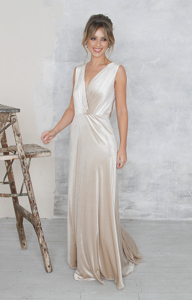 Marissa Velvet Gown - Ivory