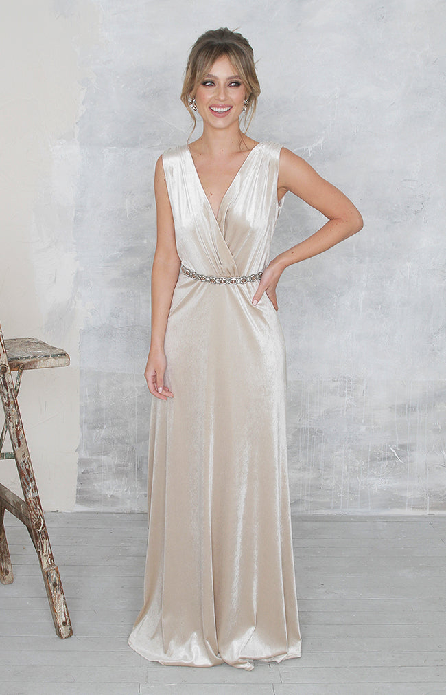 Marissa Velvet Gown - Ivory