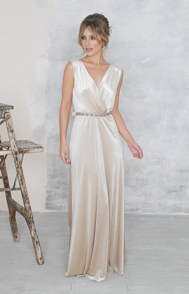 Marissa Velvet Gown - Ivory