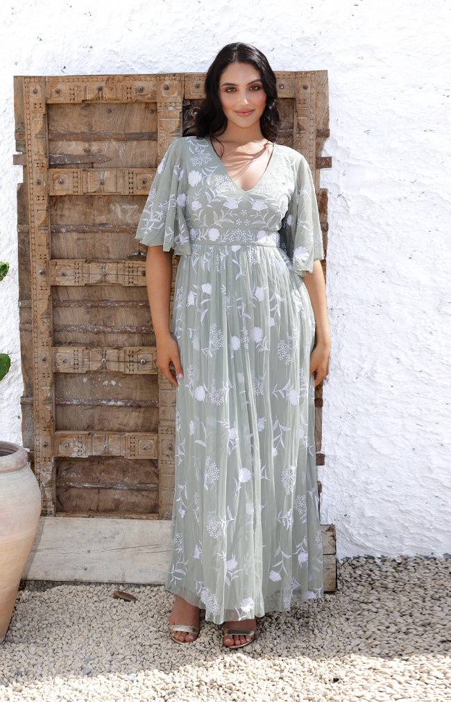 Boho Sage Green Dress