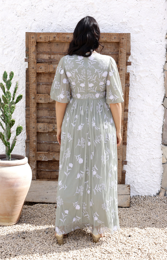 Boho Maxi Dress - Sage