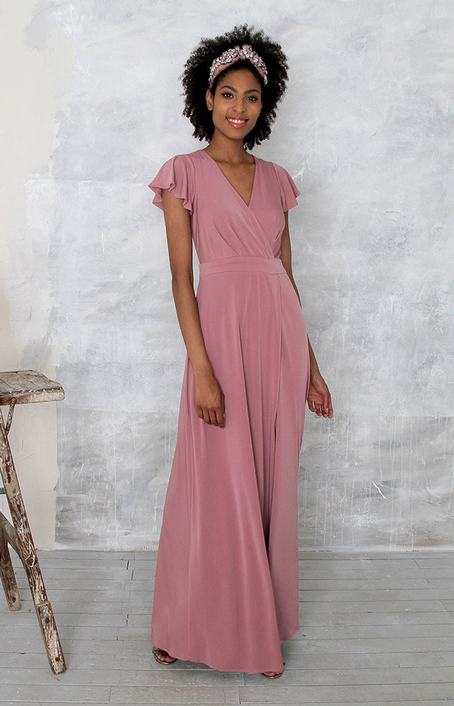 Dusty Rose Terra Gown | Luxe Stretch Formal Dress by Folkster Dusty Rose Terra Gown | Luxe Stretch Formal Dress by Folkster