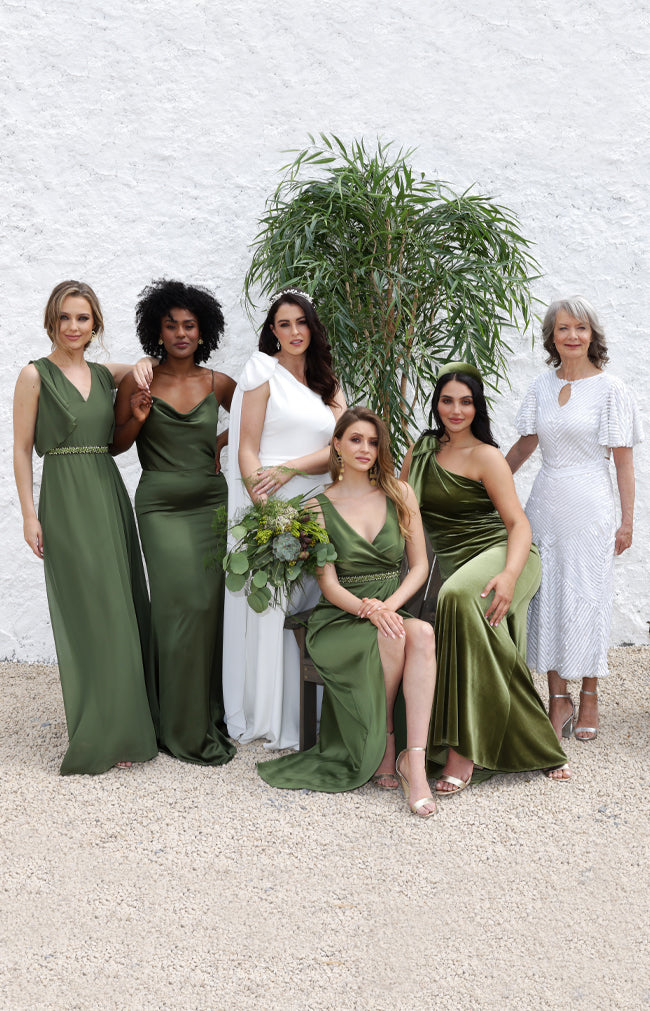 Fleur Velvet Gown - Olive