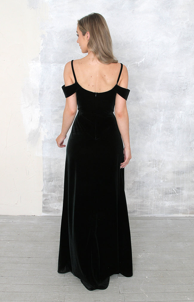 Luda Velvet Gown - Forest Green