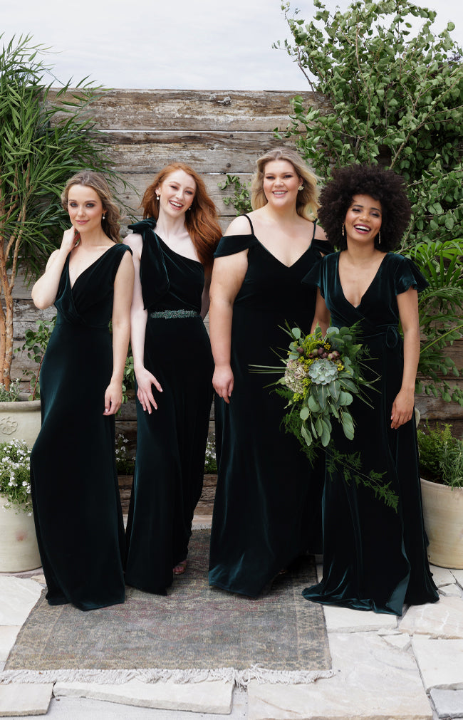 Luda Velvet Gown - Forest Green