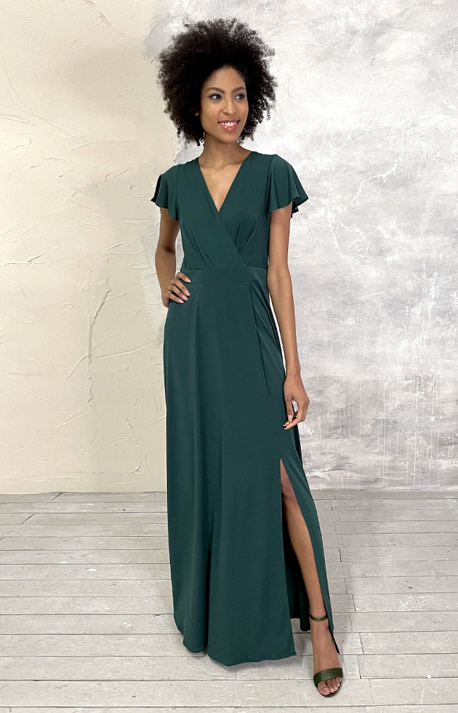 Forest Green Terra Gown | Luxe Stretch Formal Dress by Folkster Forest Green Terra Gown | Luxe Stretch Formal Dress by Folkster