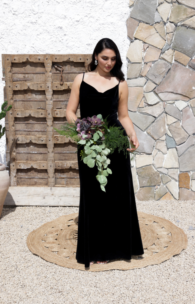 Rian Velvet Gown - Black