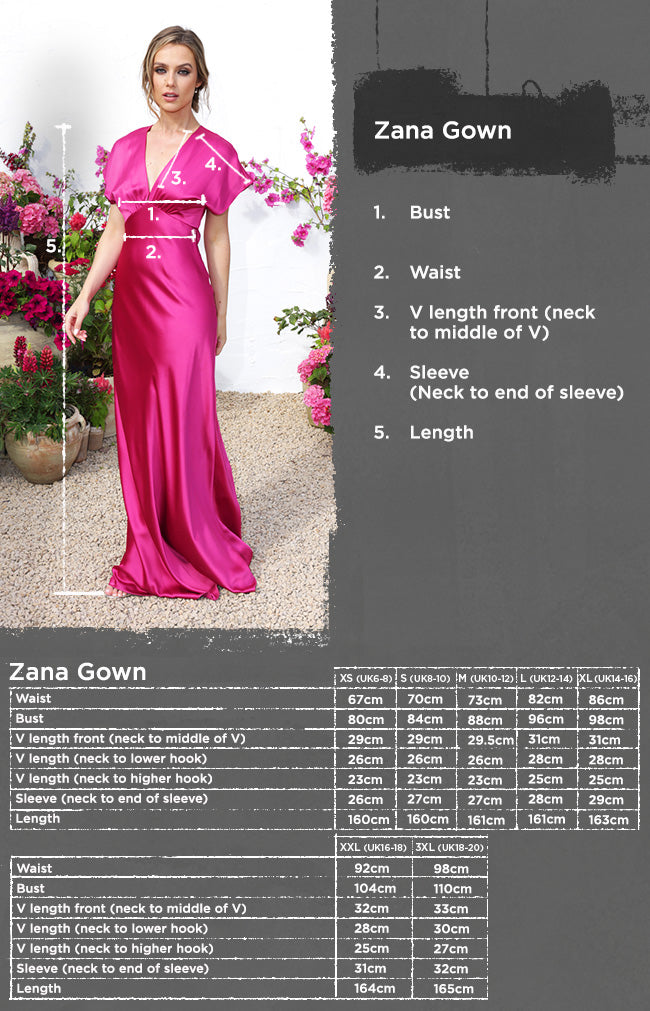 Zana Satin Gown - Fuchsia