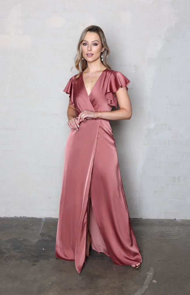 Della Satin Gown  - Marsala 0324