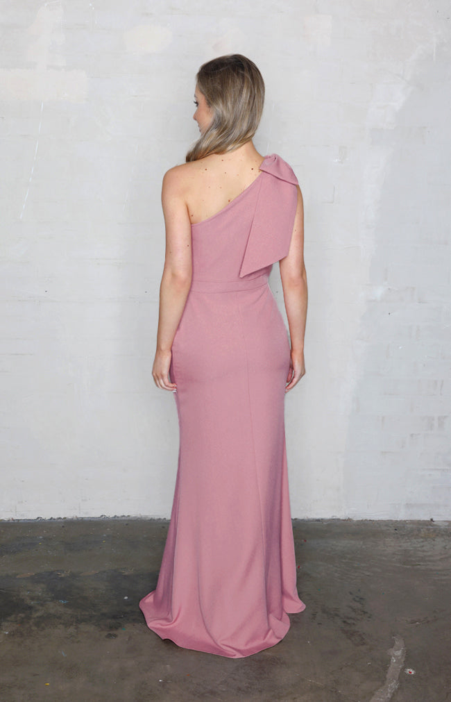 Fleur Gown Detachable Bow - Dusty Rose