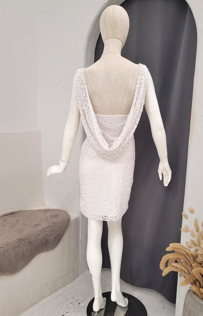 Bailey Hand Beaded Mini Dress - Ivory