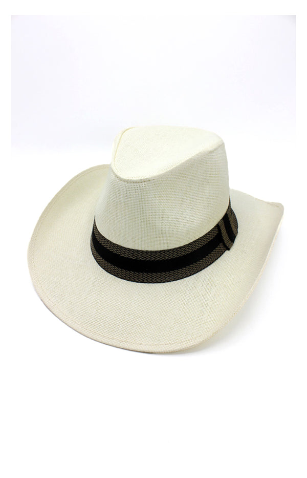 Cowboy Fedora thick band- Ivory