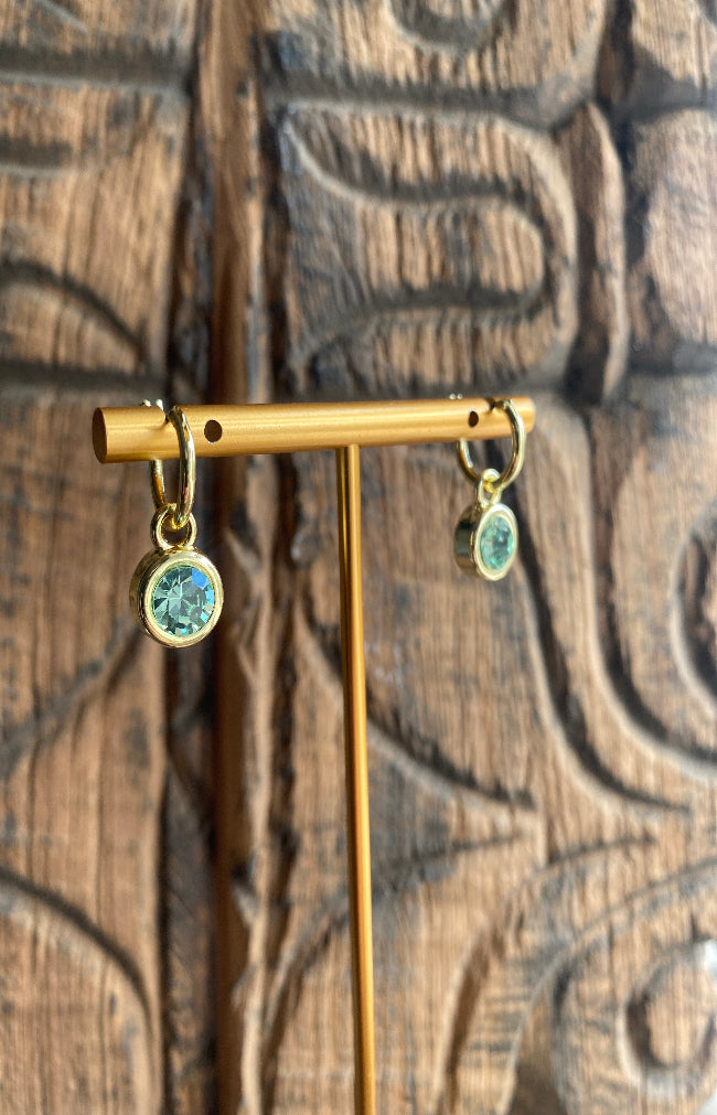 Gold Plated Azalea Earrings - Lux Crystal Chrysolite
