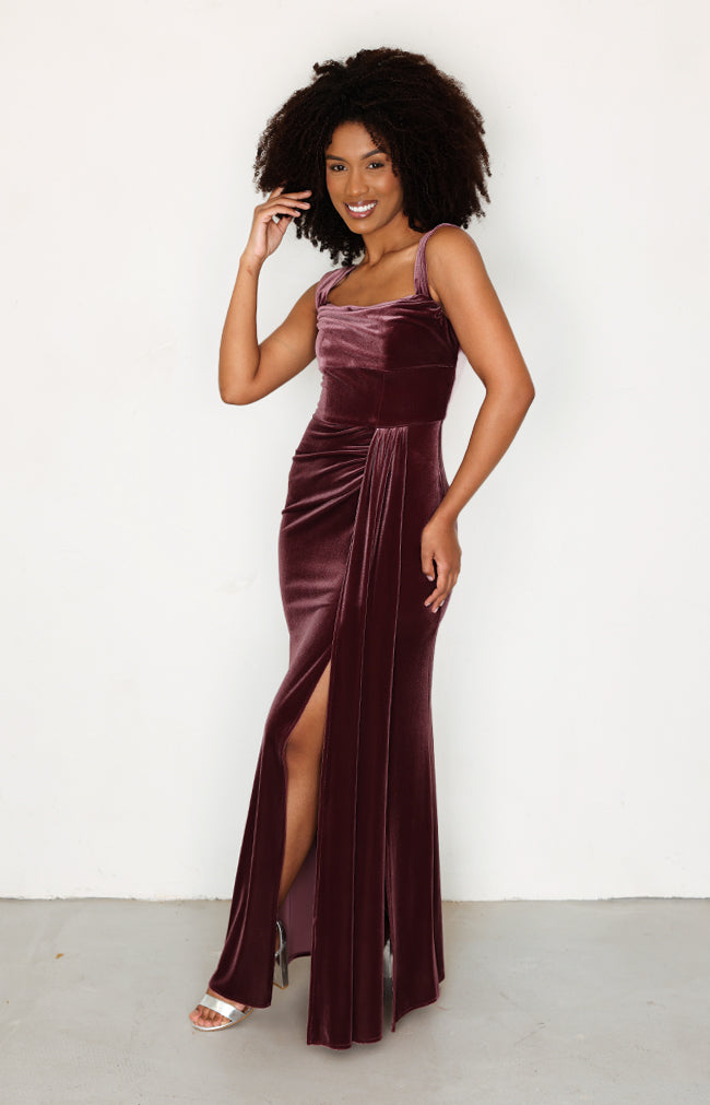 Sofia Velvet Gown - Damson