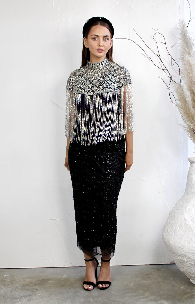 Moya Cape - Iridescent silver