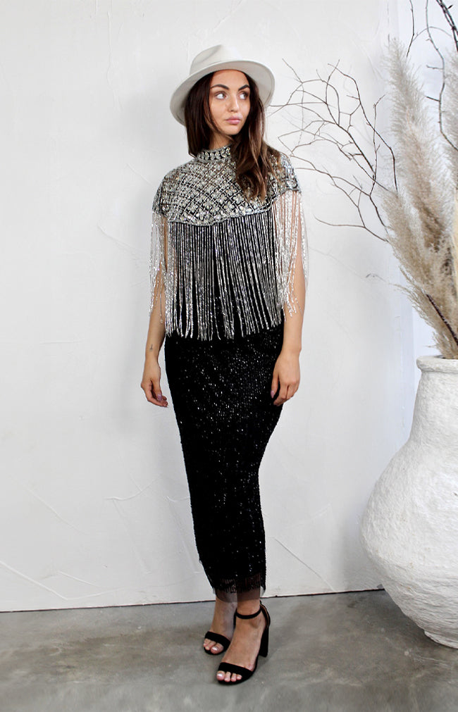 Moya Cape - Iridescent silver