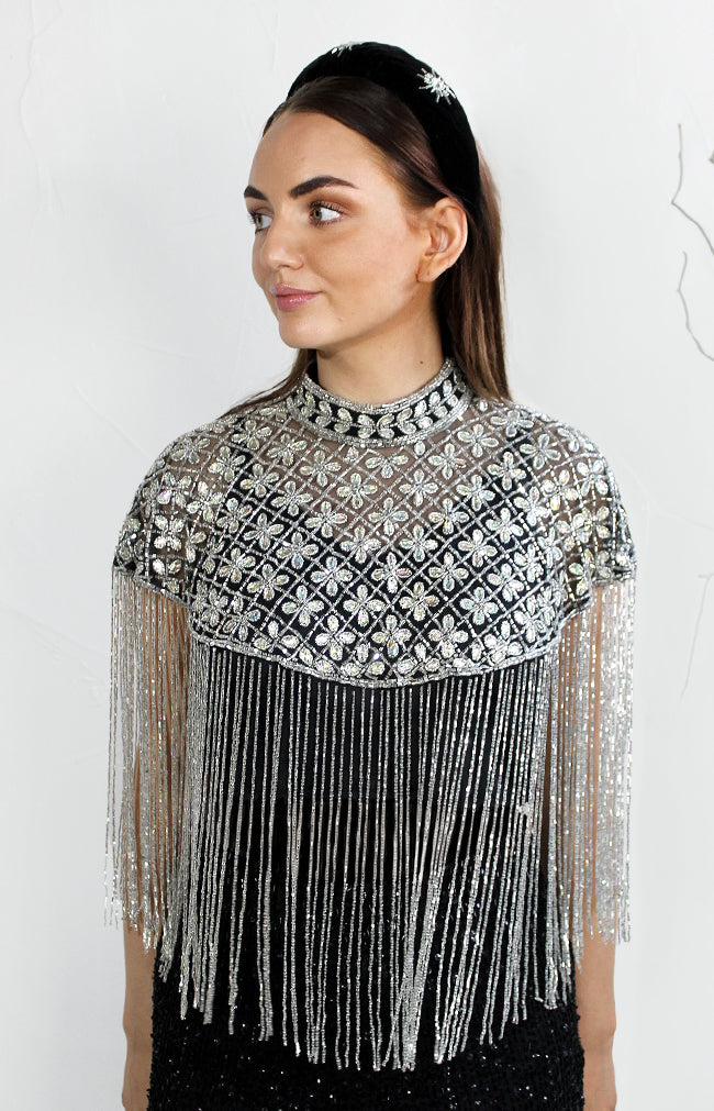 Moya Cape - Iridescent silver