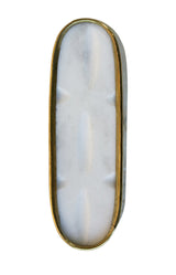 Ivory Brass edge oval knob