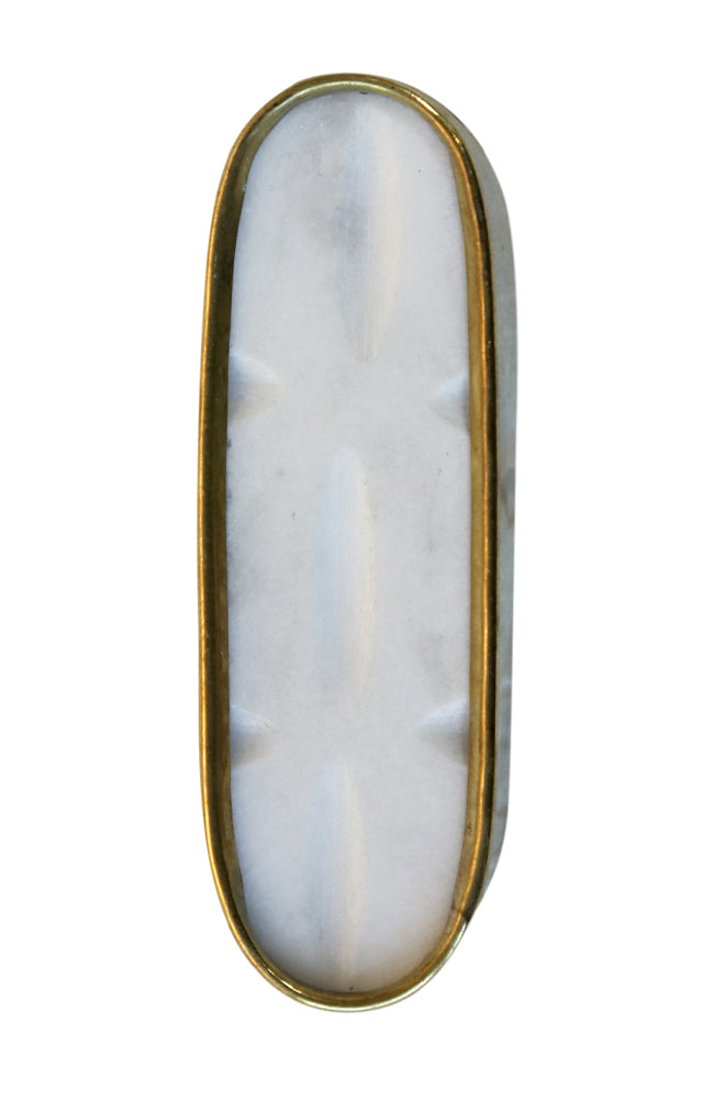 Ivory Brass edge oval knob