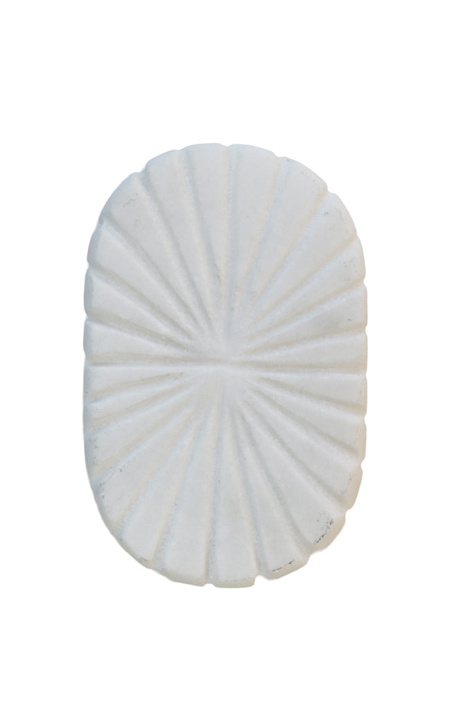 Marble Knob with groves - Ivory
