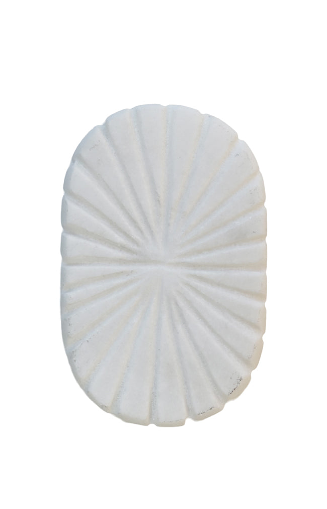 Marble Knob with groves - Ivory