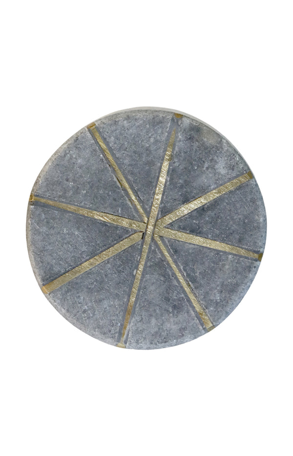 Charcoal Round Knob - Gold star detail